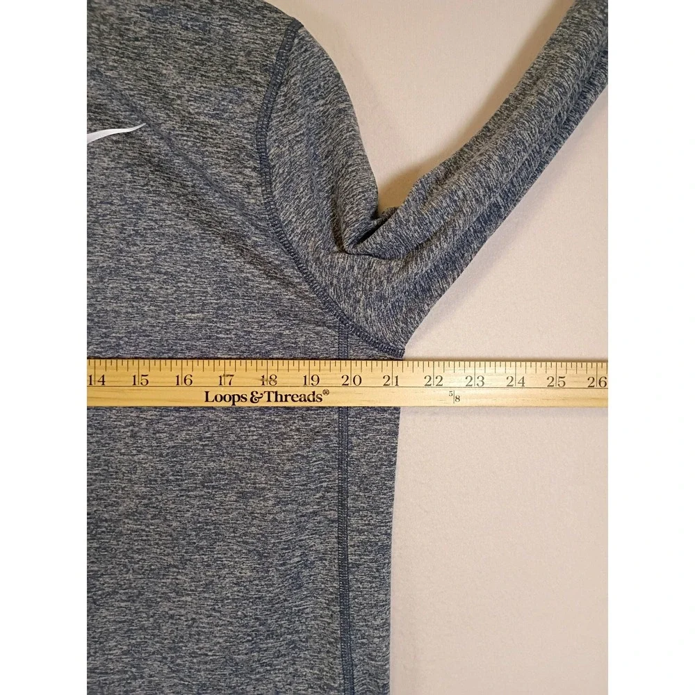 Athletic Nike Mens Large Blue Heather Dri-FIT Quarter Zip Thumbhole Pullover